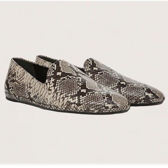 VINCE Snake Print Leather Loafer Slip On Flats w Tags ~  SZ 9 / 39 - Picture 2 of 5